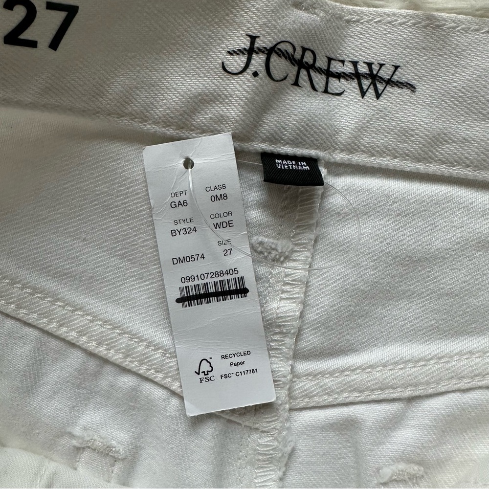 Jcrew Relaxed Denim Short White New With Tags Size 27 - Picture 6 of 12
